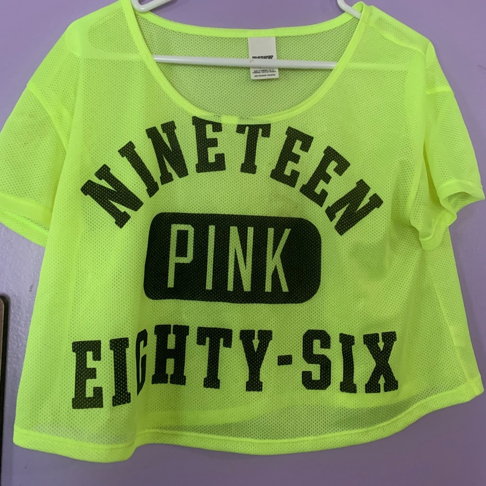 Vs PINK mesh crop